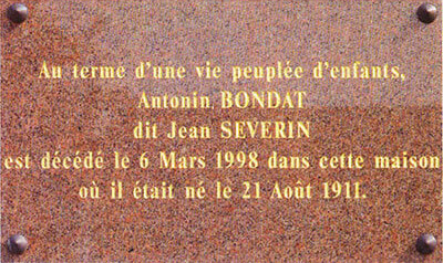 Plaque commémorative