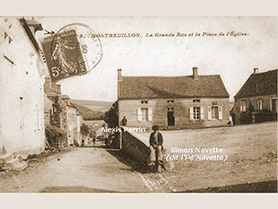 L'Pé Navette et Alexis Perrin<br />sur la place de l'église