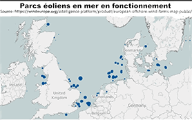Parc éolien en mer en fonctionnement